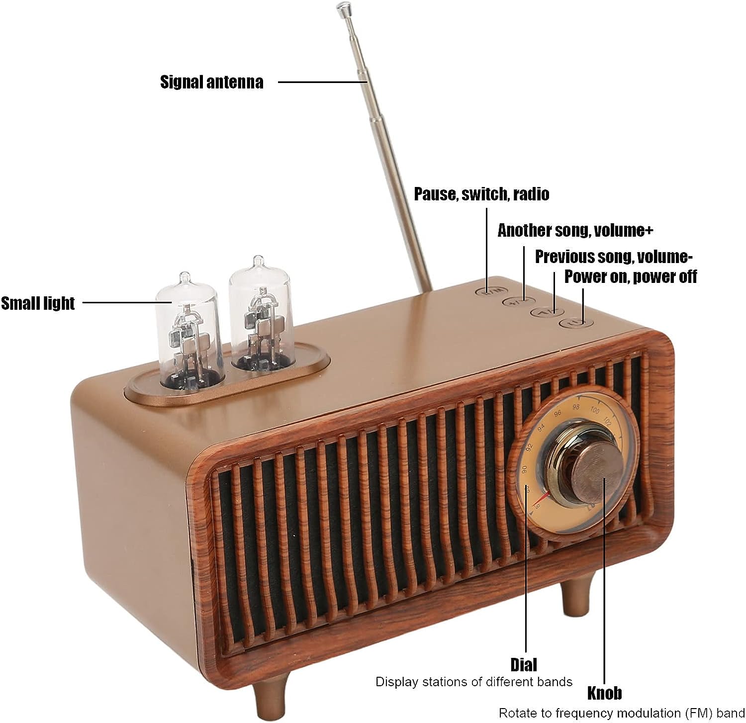 Çok fonksiyonlu retro vintage radyo çalar