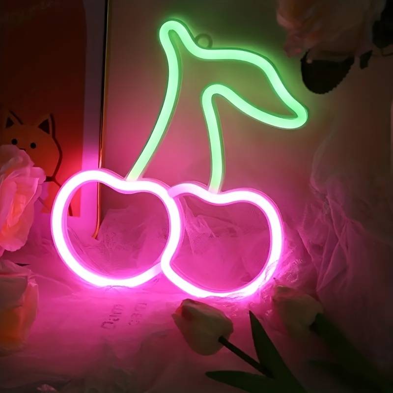 kiraz LED parlayan neon tabela