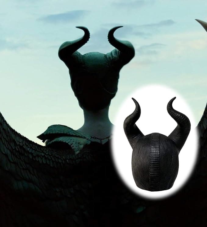 kafasında boynuzlar, Maleficent karnavalı için bir maske