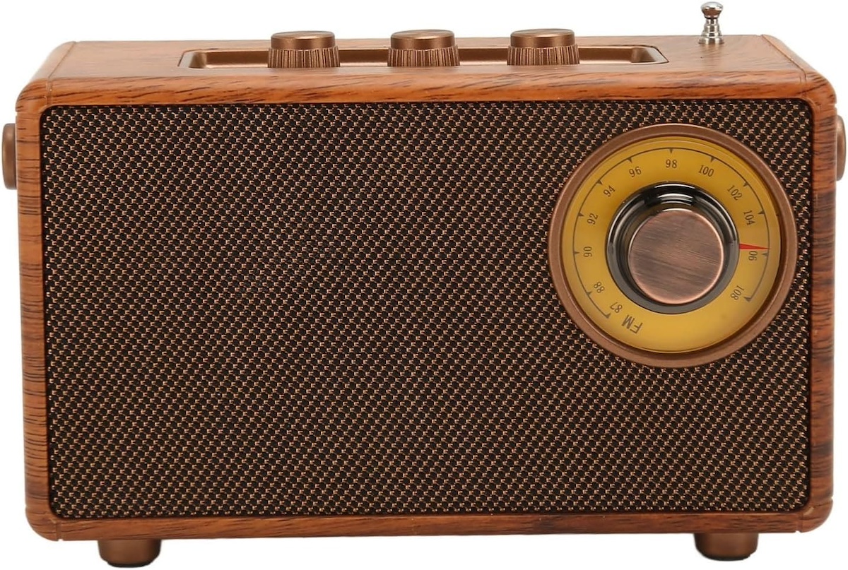 retro radyo eski tarz ahşaptan yapılmış vintage mini küçük