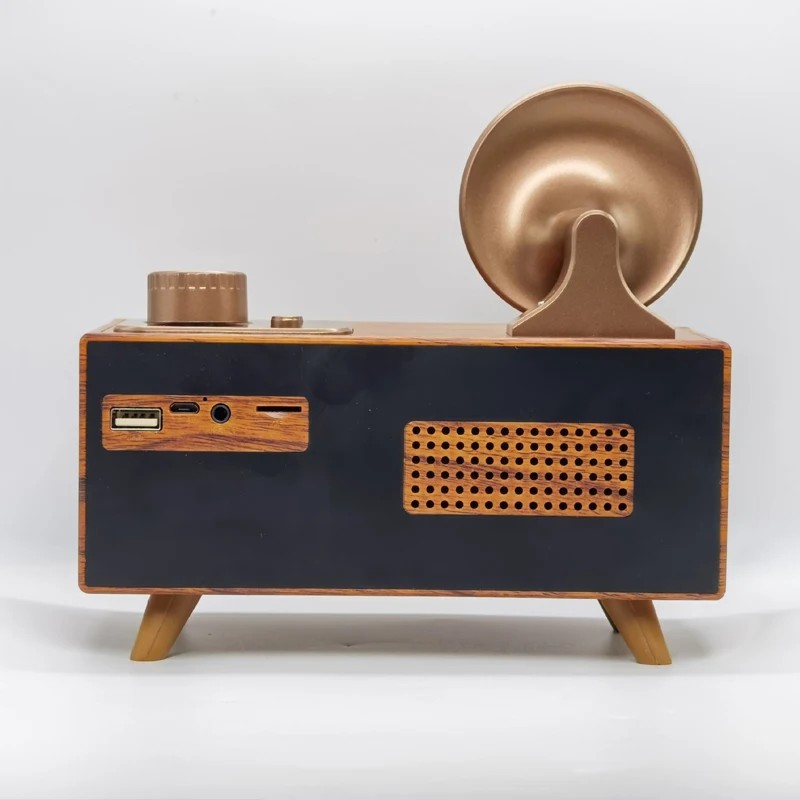 eski radyo mini küçük ahşap retro vintage tarzı tasarım