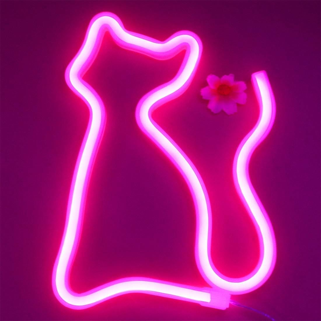 ışık logosu neon led kedi yavru kedi işareti