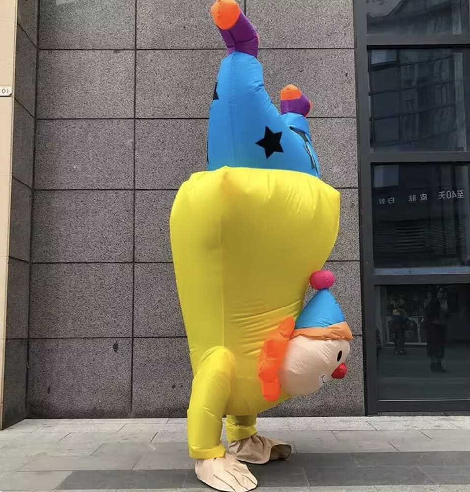 Palyaço kostümü şişme maskot fan