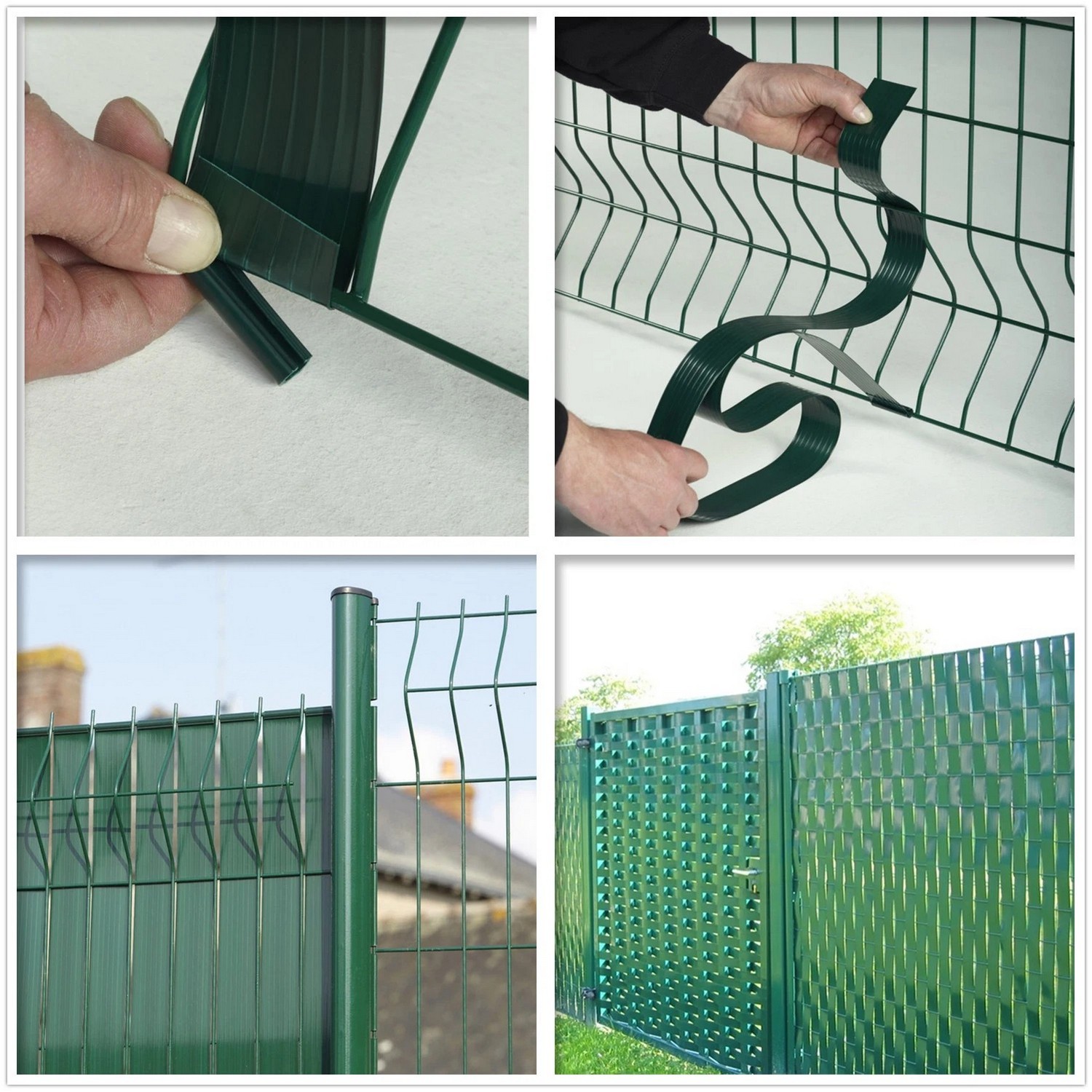 3d örgü çit yeşil için pvc esnek plastik gizlilik bandı