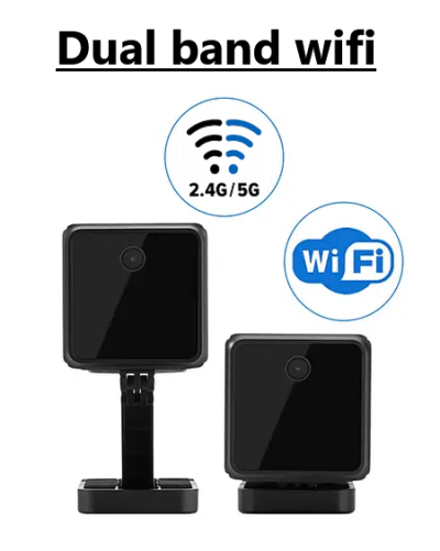 wifi çift bantlı 2,4 veya 5 ghz mini güvenlik kamerası